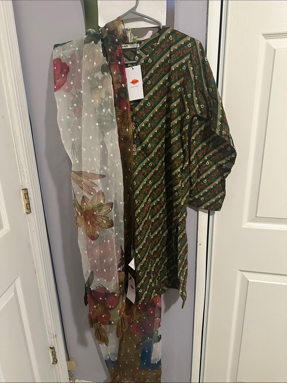 Khaadi Olive Green Printed Women’s Dress
